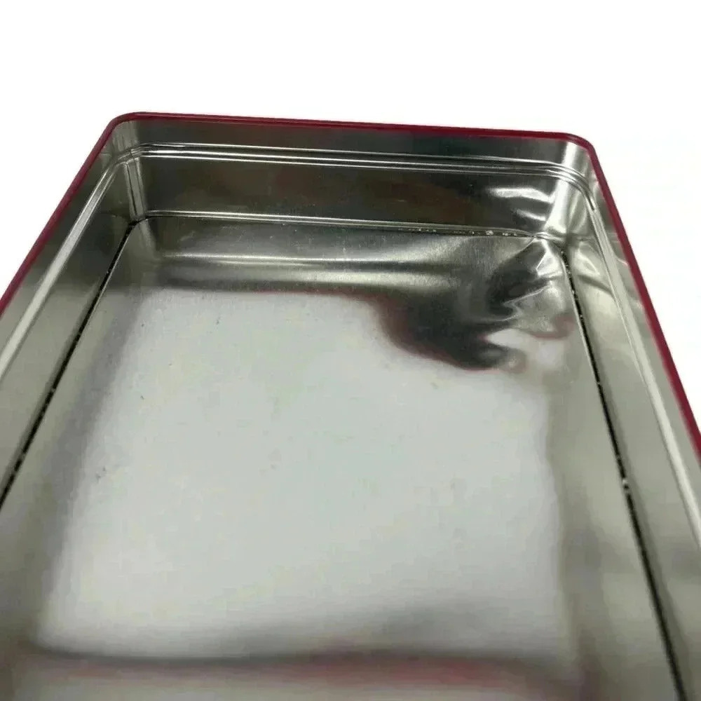 WILLIAMS SONOMA PEPPERMINT BARK DECORATIVE METAL TIN W/ LIF EMPTY CHRISTMAS - Picture 8 of 8